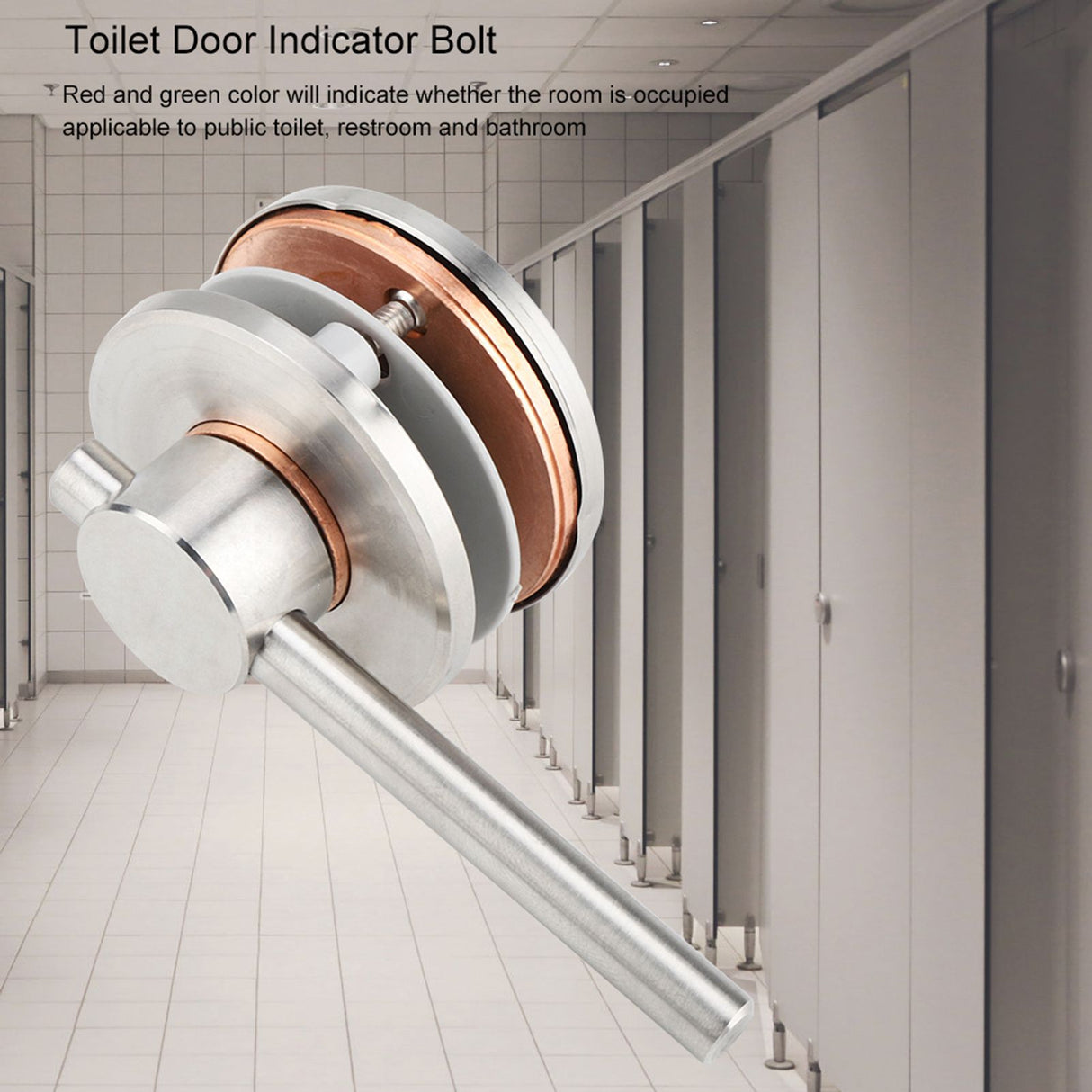Bathroom Toilet Privacy Door Rotating Bolt Lock Hardware with Vacant Engaged Indicator