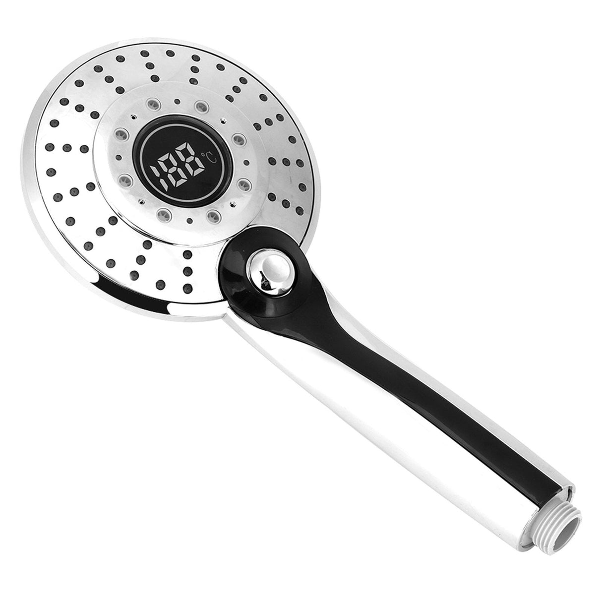 Digital Display Handheld Shower Head with 3-color Temperature Control LED Light 3 Spraying Mode