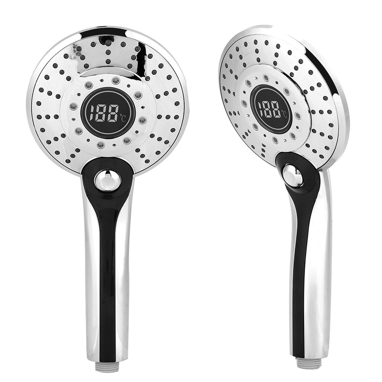 Digital Display Handheld Shower Head with 3-color Temperature Control LED Light 3 Spraying Mode