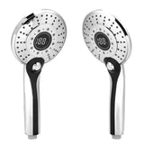 Digital Display Handheld Shower Head with 3-color Temperature Control LED Light 3 Spraying Mode