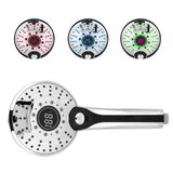Digital Display Handheld Shower Head with 3-color Temperature Control LED Light 3 Spraying Mode