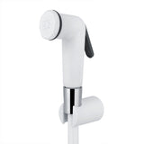 Portable ABS Plastic Hand Held Bidet Sprayer Bathroom Shower Spray Head Set with Hose Holder - Rear View
