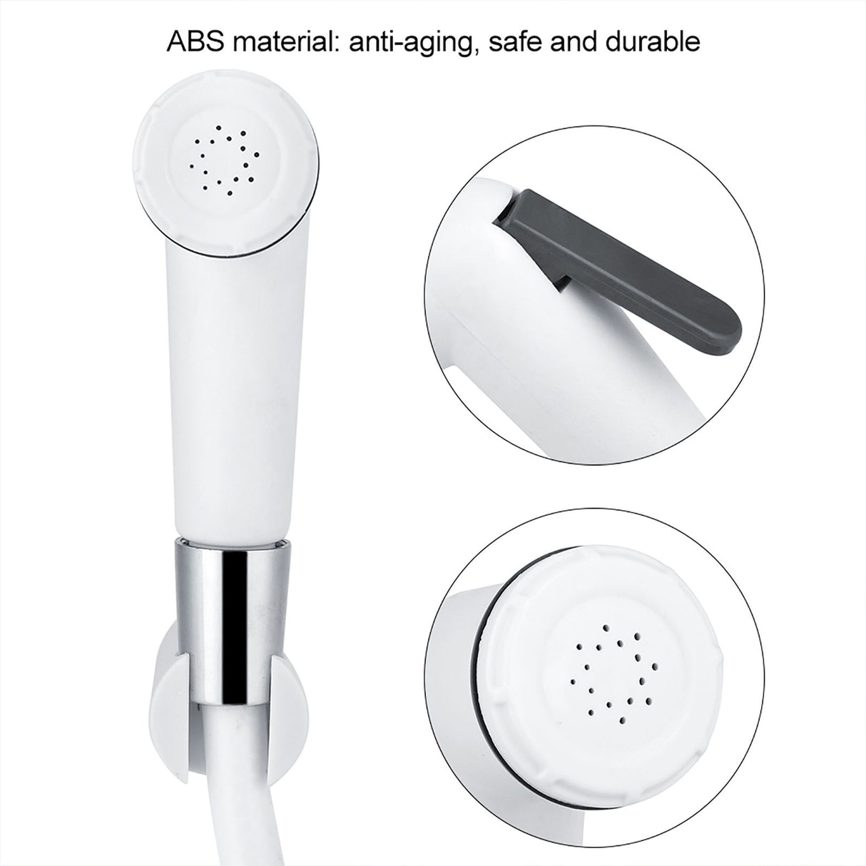 Portable ABS Plastic Hand Held Bidet Sprayer Bathroom Shower Spray Head Set with Hose Holder