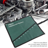 Multi Pocket Canvas Roll Up Tools Storage Bag Spanner Plier Wrench Holder Organizer(10 Pockets)