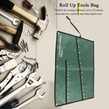 Multi Pocket Canvas Roll Up Tools Storage Bag Spanner Plier Wrench Holder Organizer(25 Pockets)