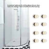 8pcs Brass ABS Sliding Glass Shower Door Rollers Runners Pulleys Bathroom Doors Hardware (23mm) - Front View