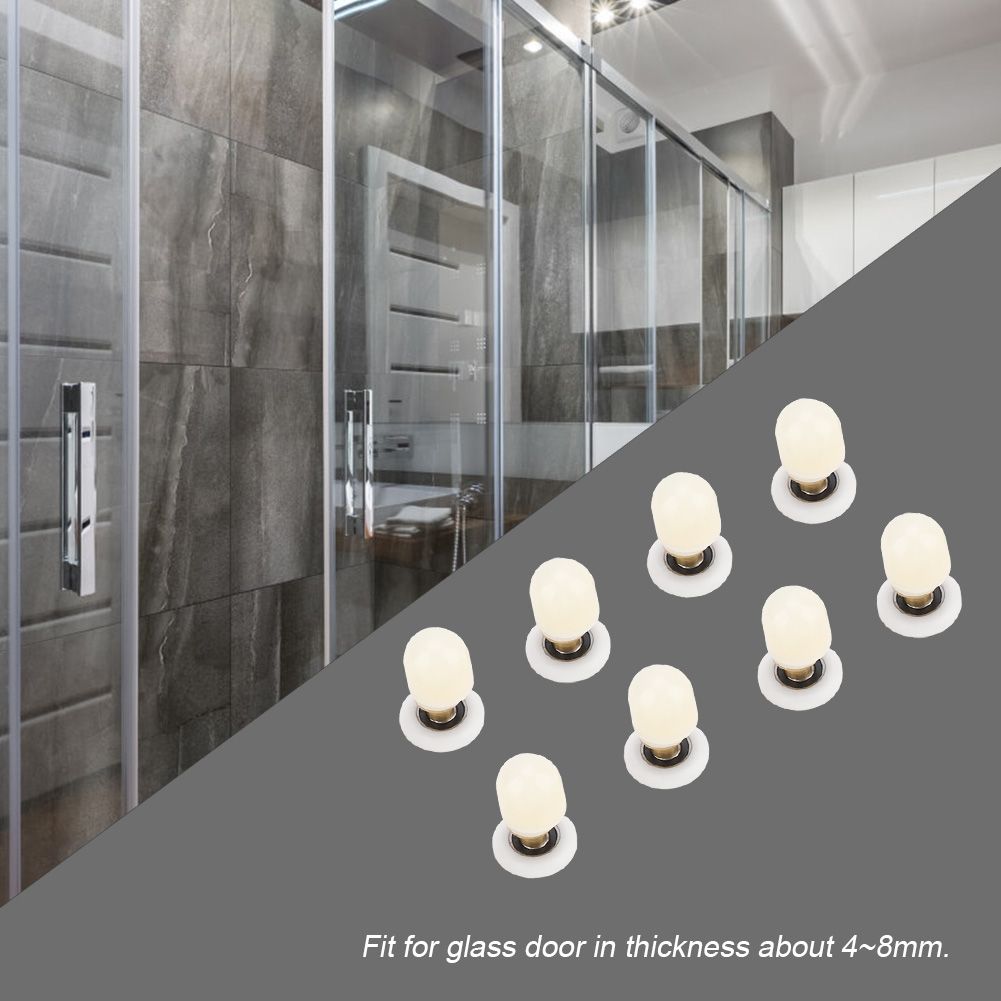 8pcs Brass ABS Sliding Glass Shower Door Rollers Runners Pulleys Bathroom Doors Hardware (23mm)