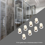 8pcs Brass ABS Sliding Glass Shower Door Rollers Runners Pulleys Bathroom Doors Hardware (23mm) - Side View