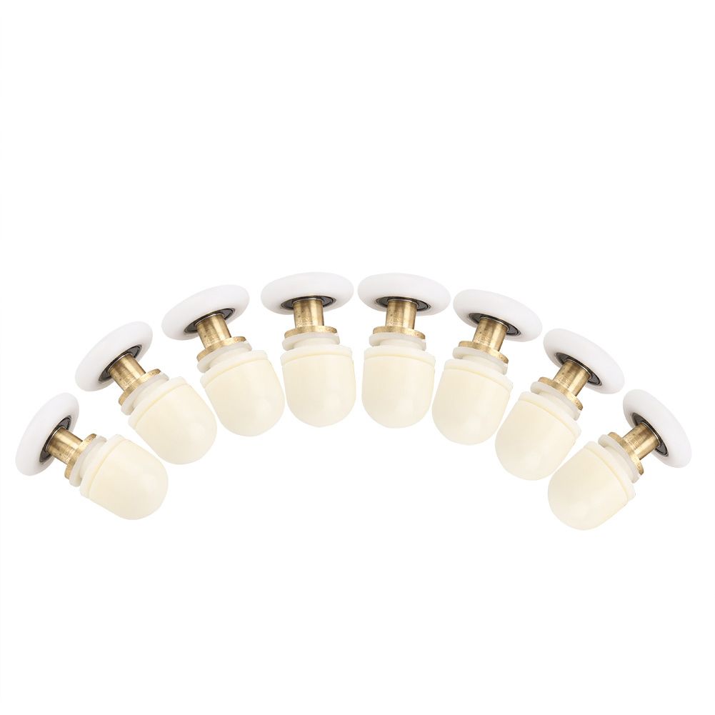 8pcs Brass ABS Sliding Glass Shower Door Rollers Runners Pulleys Bathroom Doors Hardware (23mm)