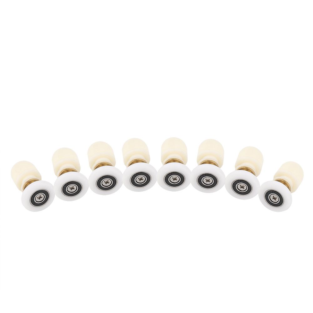 8pcs Brass ABS Sliding Glass Shower Door Rollers Runners Pulleys Bathroom Doors Hardware (23mm)