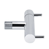 Brass Two Way Valve Faucet Outlet Water Distribution Polishing for Toilet Washing Machine - Front View