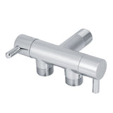 Brass Two Way Valve Faucet Outlet Water Distribution Polishing for Toilet Washing Machine - Top-Down View