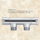 Brass Two Way Valve Faucet Outlet Water Distribution Polishing for Toilet Washing Machine - Rear View
