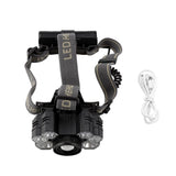 USB Rechargeable 7LED High Bright Headlight Head Torch Lamp for Outdoor Camping Fishing