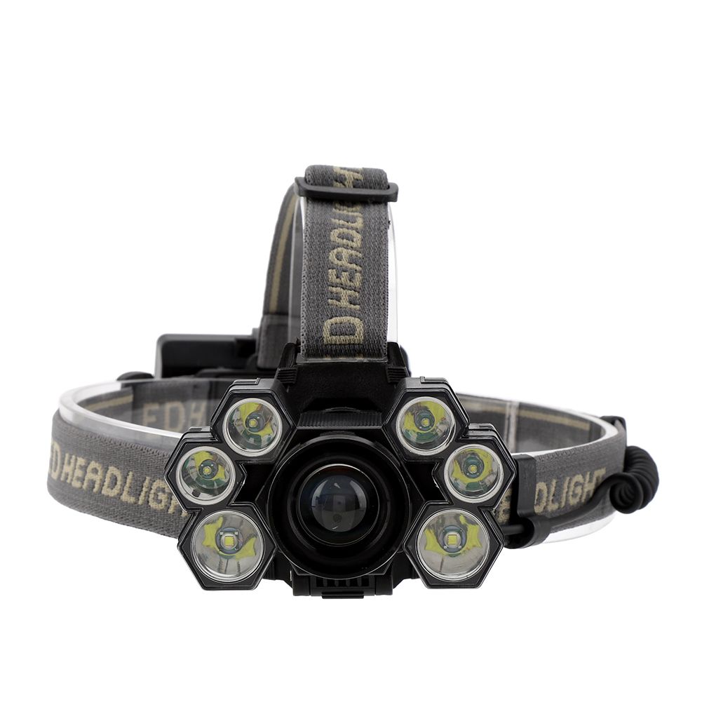 USB Rechargeable 7LED High Bright Headlight Head Torch Lamp for Outdoor Camping Fishing