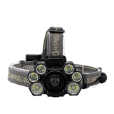USB Rechargeable 7LED High Bright Headlight Head Torch Lamp for Outdoor Camping Fishing - Front View