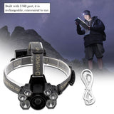 USB Rechargeable 7LED High Bright Headlight Head Torch Lamp for Outdoor Camping Fishing - Low Angle