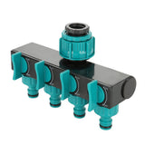 4 Way Garden Irrigation Watering Tap Hose Splitter Connector Adapter with Shut Off Valve - Rear View