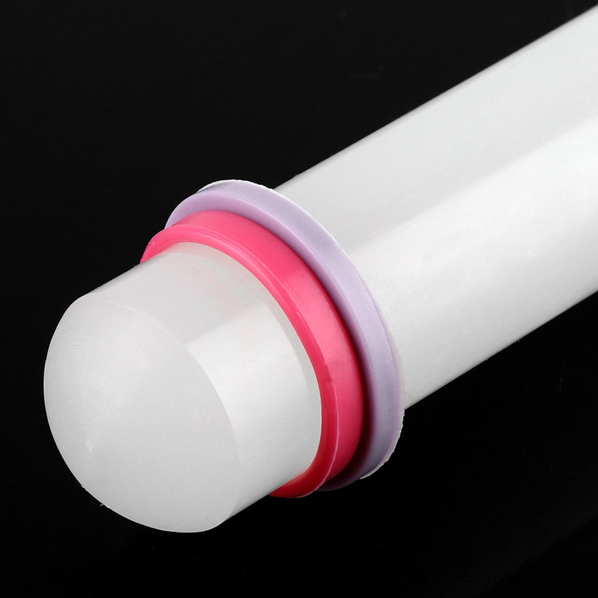 9in Non Stick Plastic Rolling Pin with Ring Fondant Cake Cookie Dough Roller Baking Tool