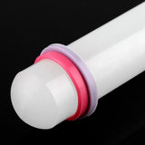 9in Non Stick Plastic Rolling Pin with Ring Fondant Cake Cookie Dough Roller Baking Tool - Extra Image