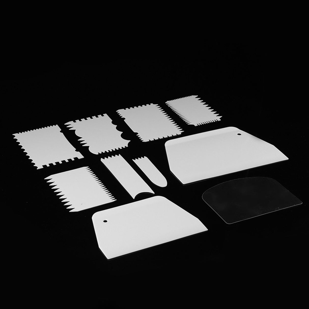 10pcs/set Plastic Baking Edge Dough Scraper Cutter Pastry Spatulas Cake Decoration Baking Tools