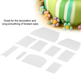 10pcs/set Plastic Baking Edge Dough Scraper Cutter Pastry Spatulas Cake Decoration Baking Tools