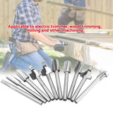 10pcs/Set 1/8in Shank High Speed Steel Milling Cutter Router Bits Woodworking Part Tool