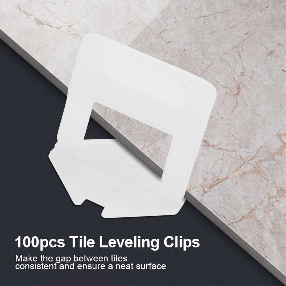 100pcs/Set Plastic Disposable Floor Wall Ceramic Tile Leveling Clips Spacers Tiling Tool(1.5mm)