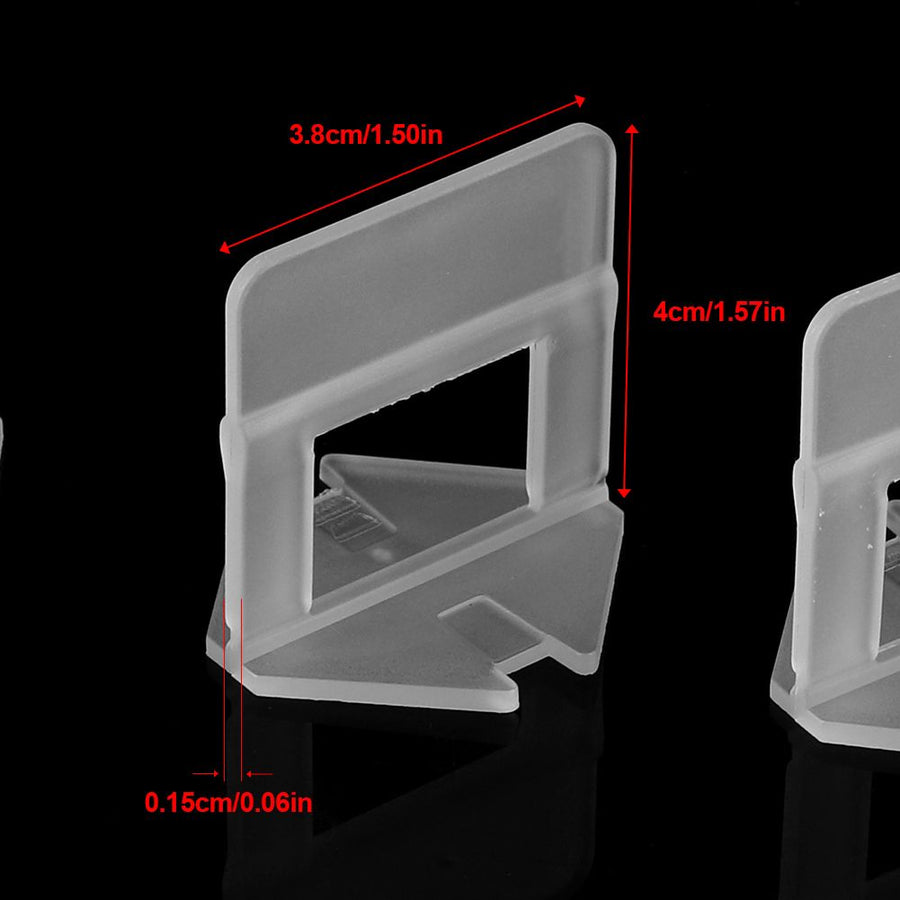 100pcs/Set Plastic Disposable Floor Wall Ceramic Tile Leveling Clips Spacers Tiling Tool(1.5mm)