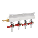 Muti way Home Co2 Air Gas Manifold Distribution Splitter Beer 4 Way - Close-Up Angle