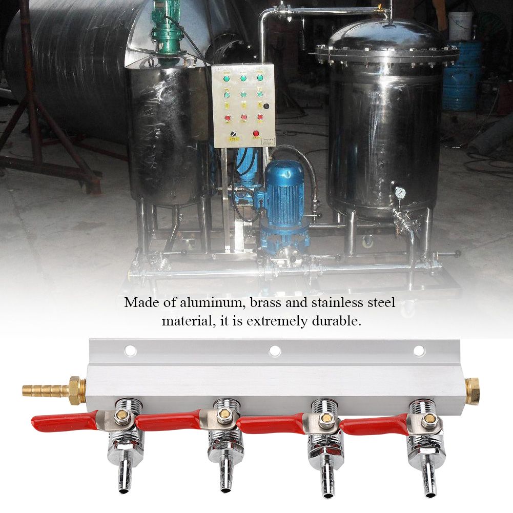 Muti way Home Co2 Air Gas Manifold Distribution Splitter Beer 4 Way