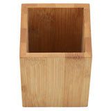 Bamboo Pen Holder Office School Desk Pencils Storage Organizer Stand Stationery Supply - Front View