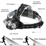 5 LED XM-L T6 XPE Headlight 15000 lumens LED USB Headlamp Camp Hike Emergency Light Fishing Out