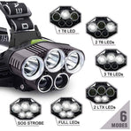 5 LED XM-L T6 XPE Headlight 15000 lumens LED USB Headlamp Camp Hike Emergency Light Fishing Out