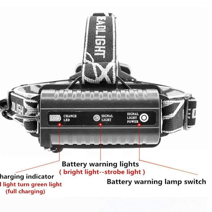 5 LED XM-L T6 XPE Headlight 15000 lumens LED USB Headlamp Camp Hike Emergency Light Fishing Out