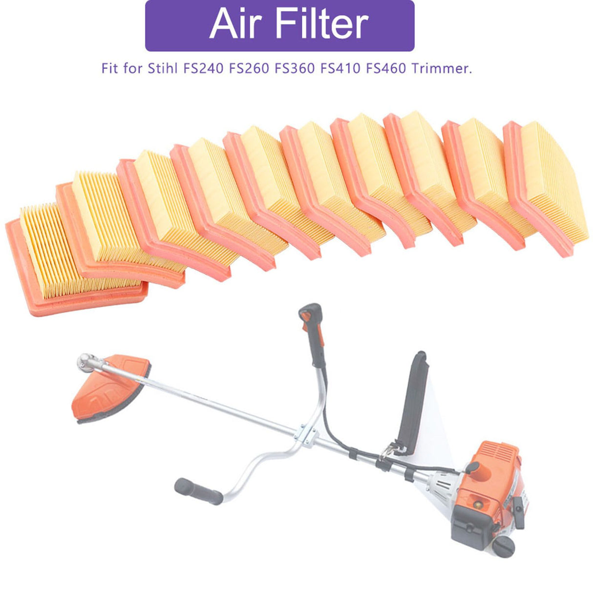 10 X Air Filter Cleaner For Stihl FS410 FS460 FS240 FS260 FS360 Trimmer