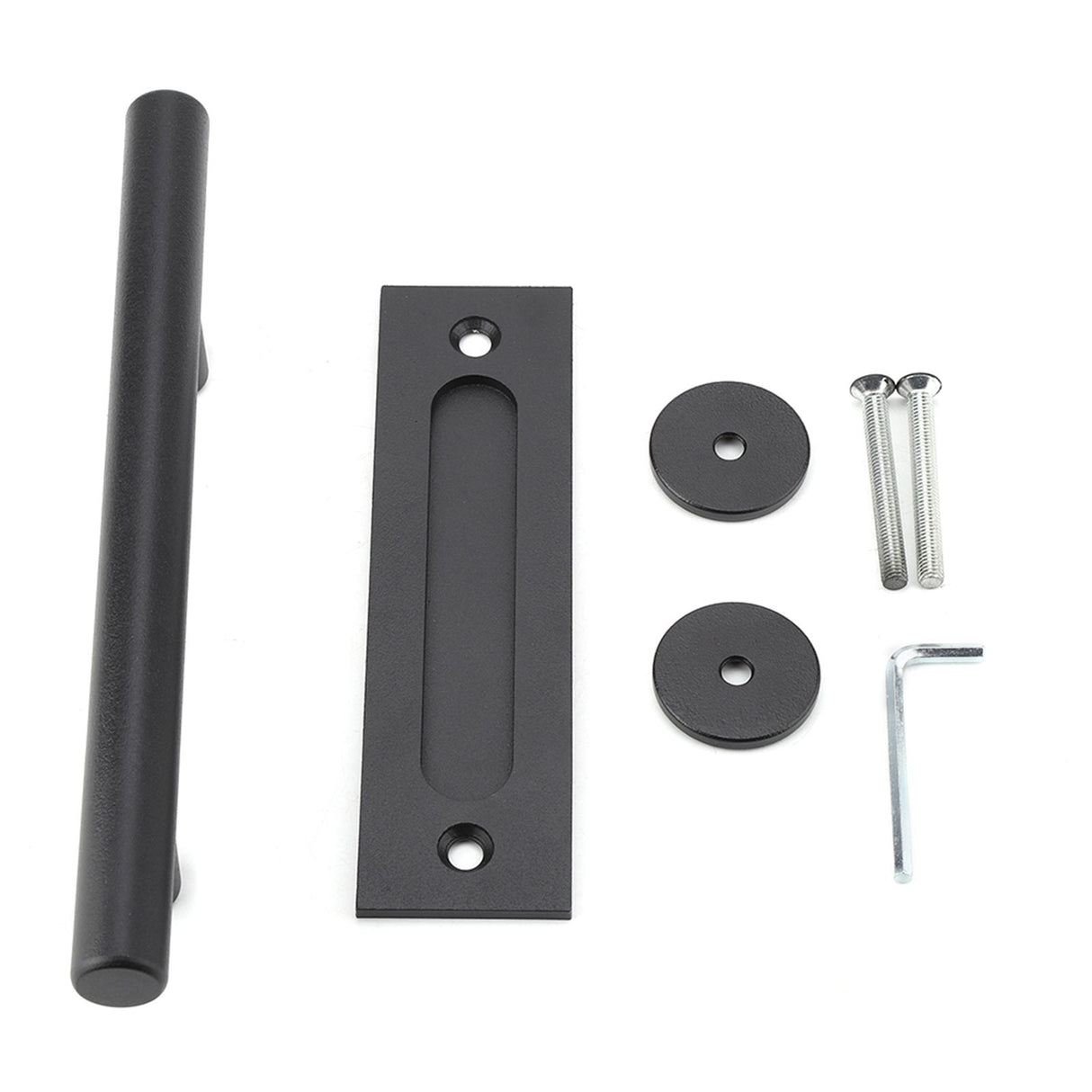 Black Heavy Duty Carbon Steel Sliding Barn Door Closet Pull Handle Wooden Gate Hardware