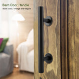 Black Heavy Duty Carbon Steel Sliding Barn Door Closet Pull Handle Wooden Gate Hardware