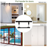 Black Heavy Duty Carbon Steel Sliding Barn Door Closet Pull Handle Wooden Gate Hardware
