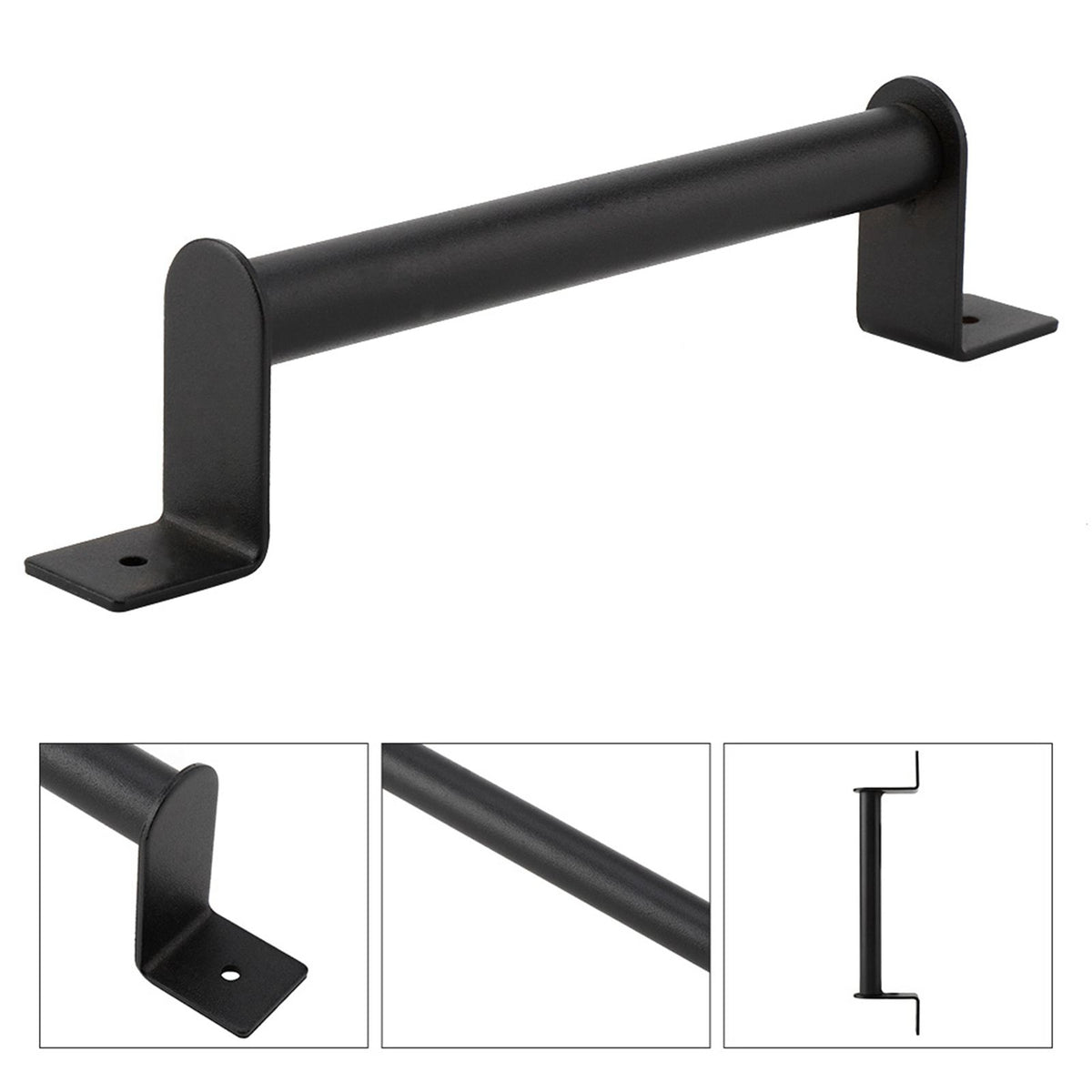 Black Heavy Duty Carbon Steel Pull Handle for Sliding Barn Door Closet Wooden Gate Hardware