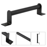 Black Heavy Duty Carbon Steel Pull Handle for Sliding Barn Door Closet Wooden Gate Hardware - Low Angle