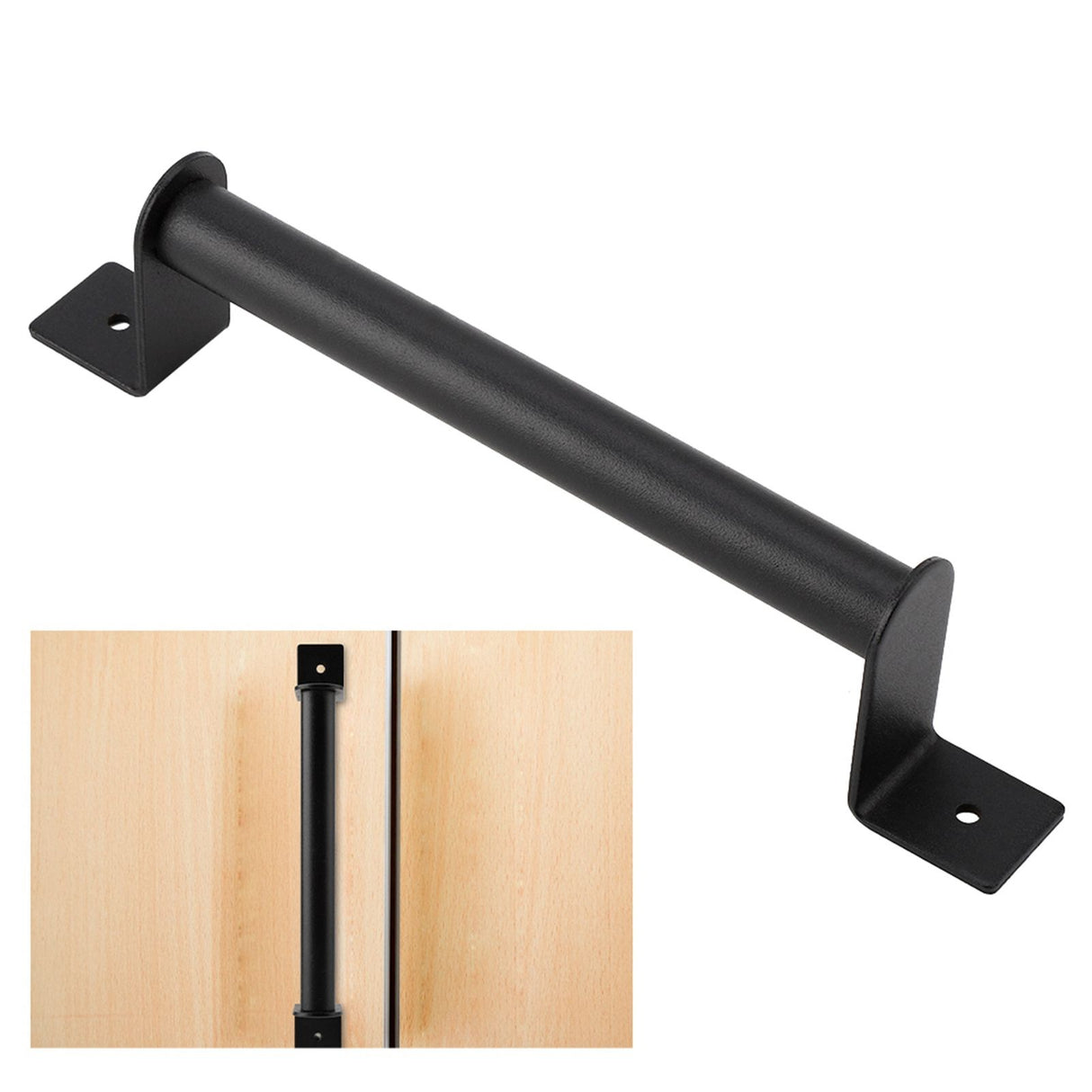 Black Heavy Duty Carbon Steel Pull Handle for Sliding Barn Door Closet Wooden Gate Hardware