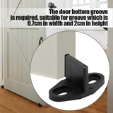 Black Coated Plastic Floor Guide for Sliding Barn Door Bottom Gate Hardware Accessory - Front View