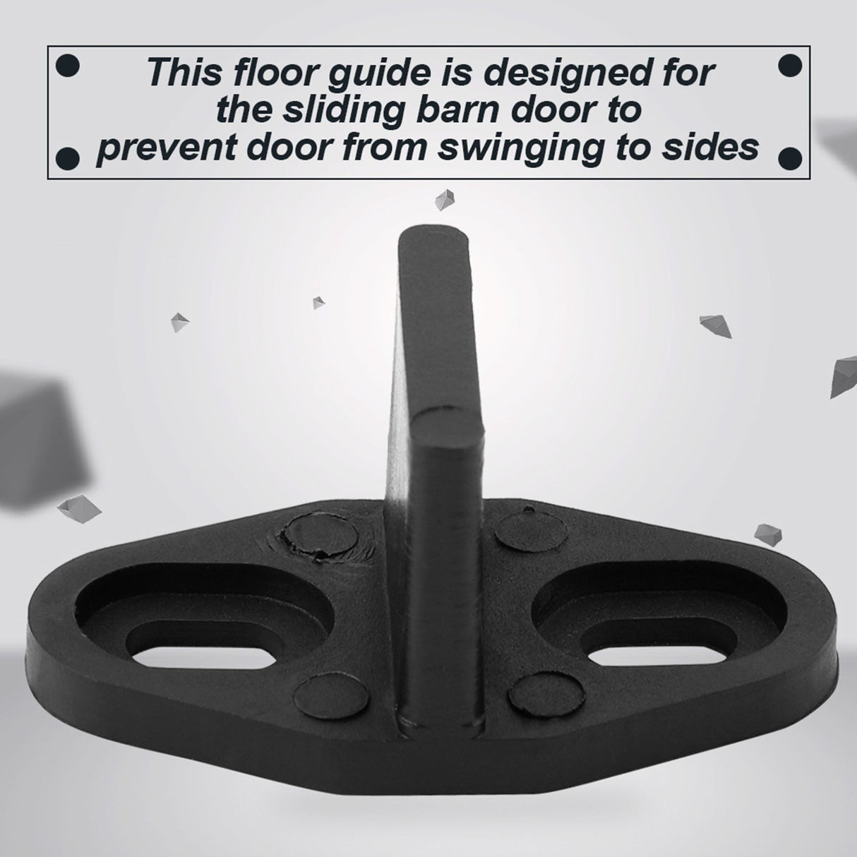 Black Coated Plastic Floor Guide for Sliding Barn Door Bottom Gate Hardware Accessory