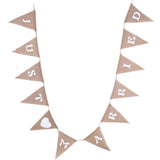 12pcs/ Set Fashionable Cloth Triangle Banner Just Married English Letter for Party Decoration