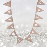 12pcs/ Set Fashionable Cloth Triangle Banner Just Married English Letter for Party Decoration - Front View