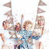 12pcs/ Set Fashionable Cloth Triangle Banner Just Married English Letter for Party Decoration - Side View