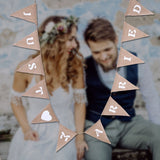12pcs/ Set Fashionable Cloth Triangle Banner Just Married English Letter for Party Decoration