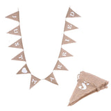 12pcs/ Set Fashionable Cloth Triangle Banner Just Married English Letter for Party Decoration
