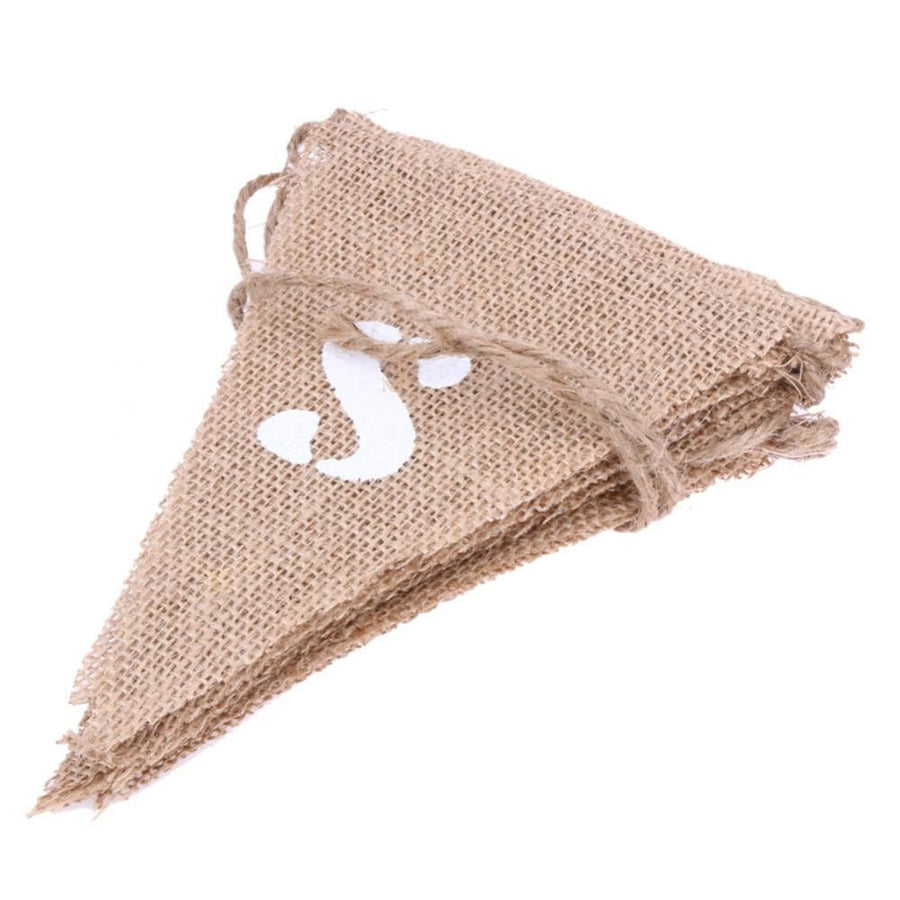 12pcs/ Set Fashionable Cloth Triangle Banner Just Married English Letter for Party Decoration